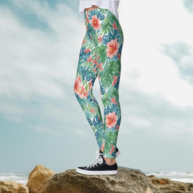 Leggings Hibiscus Hawai Tropical Rojo Exótico (Subido por el creador)