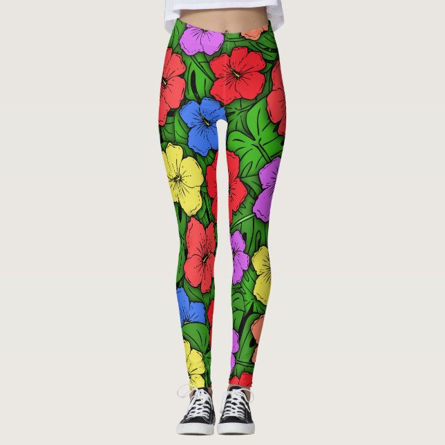 Leggings Hibiscus & Monstera #4 (Anverso)
