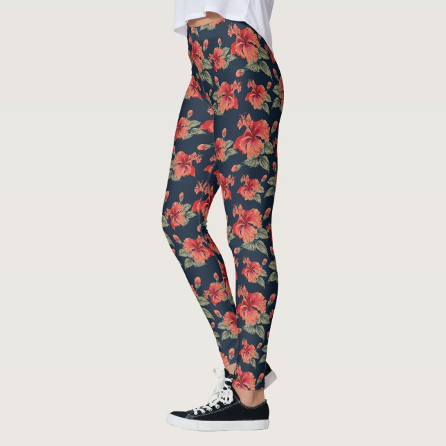 Leggings Hibiscus Tropical Rojo (Izquierda)