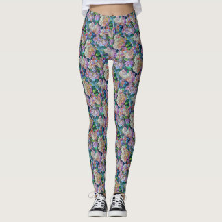 Leggings Hidrangeas artísticas Hortensia Arte Abstroral Flo