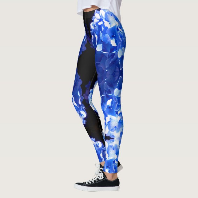 Leggings Hidrenajes azules florales de cobalto elegantes az (Izquierda)