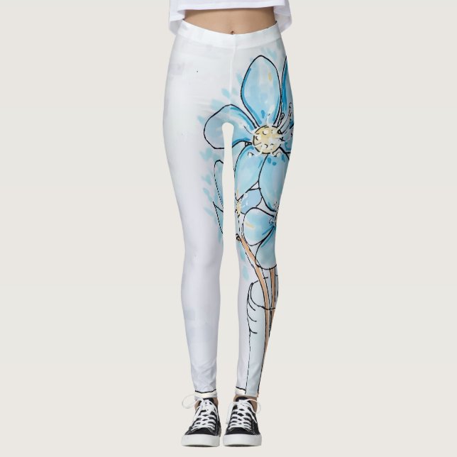 Leggings Hígado de Flor Azul (Anverso)