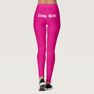 Leggings Hilarious Cute Butt Pink White 4Faye