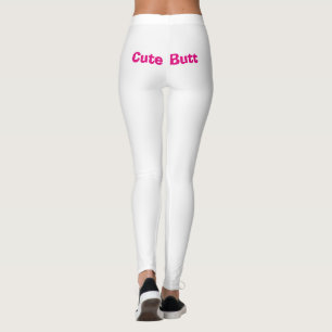 Leggings Hilarious Cute Butt Pink White 4Jane