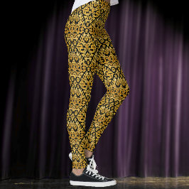 Leggings Hilo de bordado de trabajo de oro - Oro en ornato 