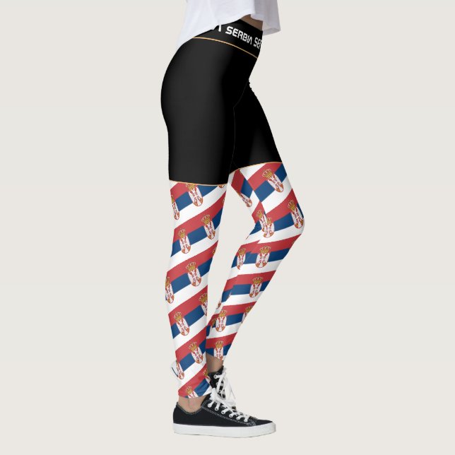 Leggings Hincha de moda y deporte de la bandera serbia (Derecha)