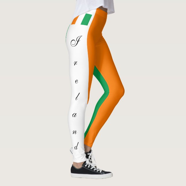 Leggings Hinchas de moda y deportistas de bandera irlandesa (Derecha)