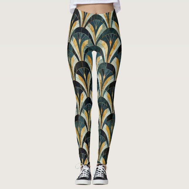 Leggings Hinchas del Golden Emerald Art Deco (Anverso)