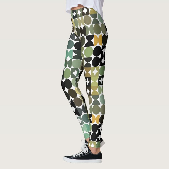 Leggings Hip Abstract Half Circles Industrial Fusion Art (Izquierda)