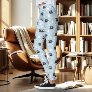 Leggings Hipopótamo Loto Blanco Azul