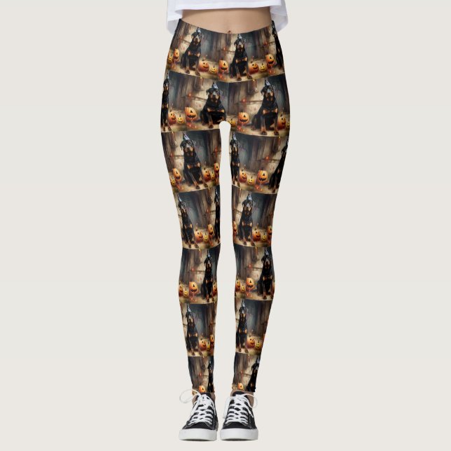 Leggings Hipótesis de halloween de Rottweiler (Anverso)