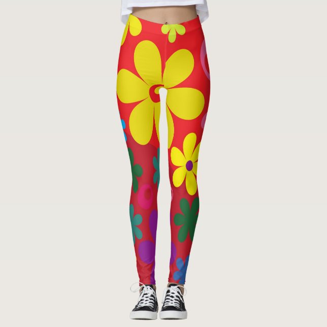 Leggings Hippie de poder de flor (Anverso)