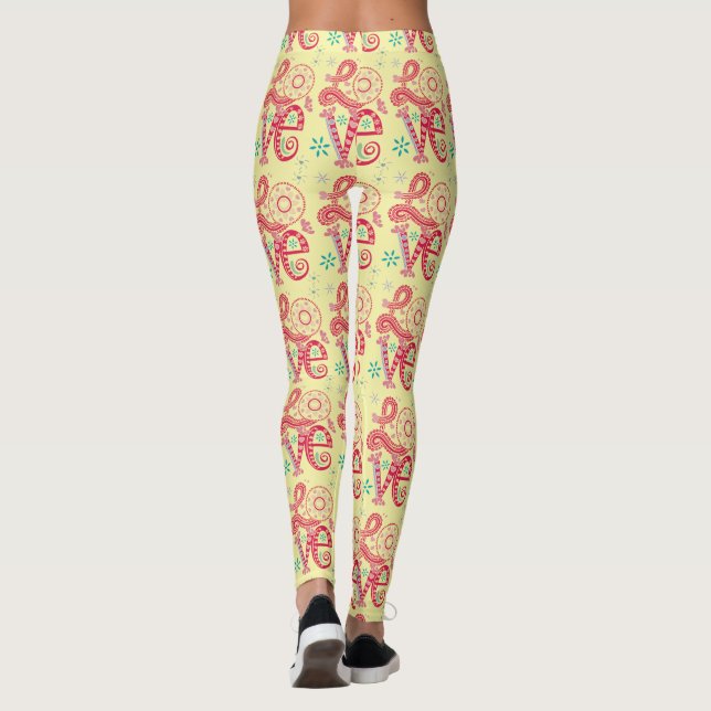 Leggings Hippie Groovy Love Rótulo Thunder_Cove (Reverso)