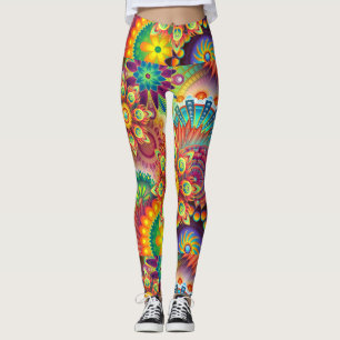 Leggings Hippie Groovy Techno Psychedelic Thunder_Cove