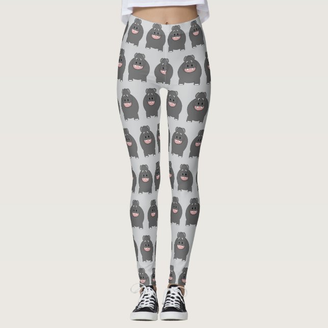 Leggings Hippo Design You Choose Background Colour (Anverso)