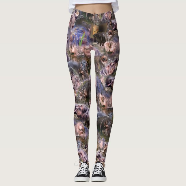 Leggings Hippo Picture Collarge, (Anverso)