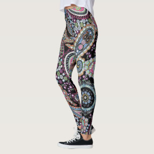 Leggings Hippy Paisley Bandanna, único Personalizado de pa