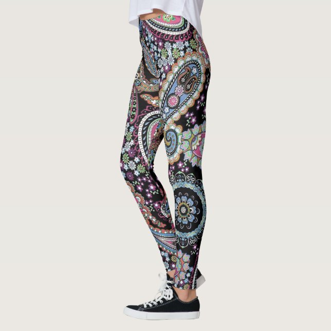Leggings Hippy Paisley Bandanna, único Personalizado de pan (Izquierda)