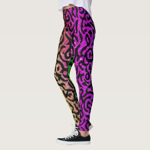 Leggings Hipster Animal Imprimir Purpurina Rosa Arcoiris