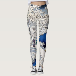 Leggings Hiroshige Utagawa - Puente de tambor en Meguro