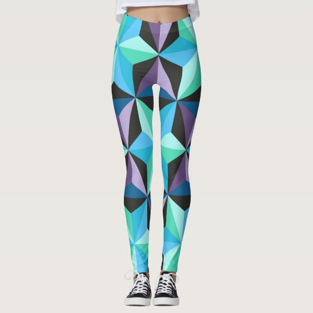 Leggings Historias Resumen de parches geométricos (Anverso)