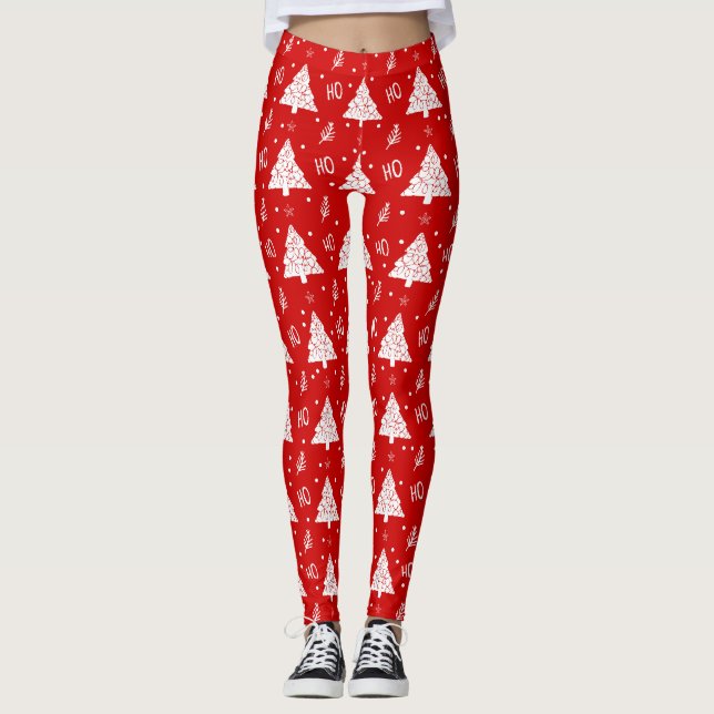 Leggings Ho Ho Ho Árboles de Navidad (Anverso)