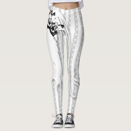 Leggings Hochzeit Braut Rosen Streifen & Punkte