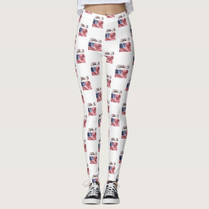 Leggings Hogar: Bandera de Estados Unidos Feliz 4 de Julio
