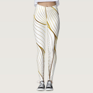 Leggings Hoja de adorno de oro