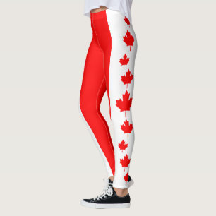 Leggings Hoja de arce rojo original de Guay de la bandera d