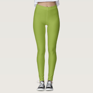 Leggings Hoja de bambú verde sólido