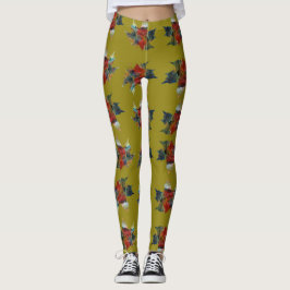 Leggings Hoja de Otoño, Leyendas Coloridas Personalizados F