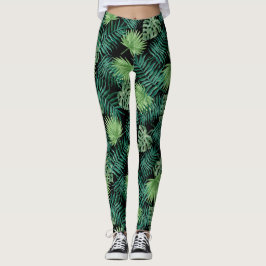 Leggings Hoja de palma tropical