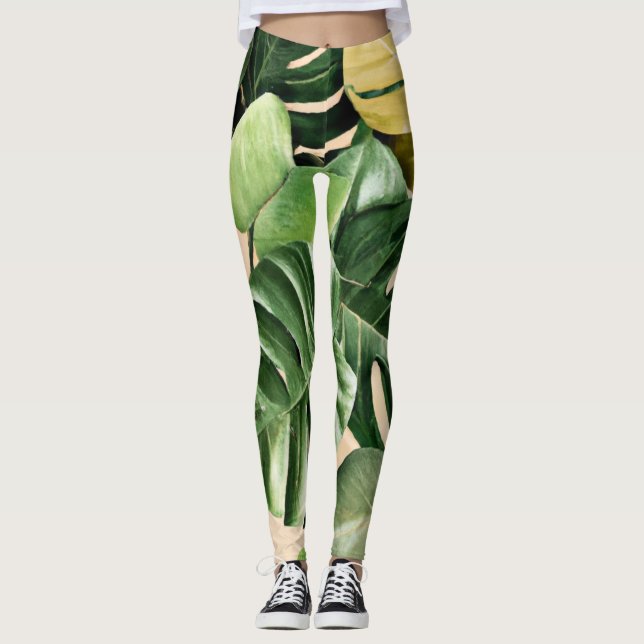 Leggings Hoja floral/hawaiana/tropical (Anverso)