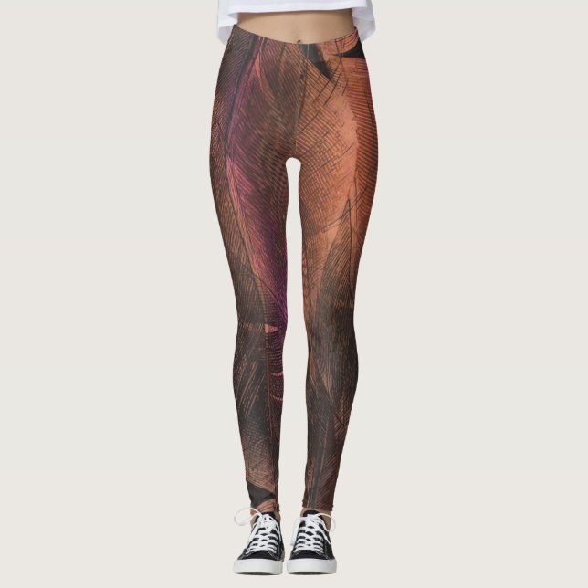 Leggings Hojas abstractas (Anverso)