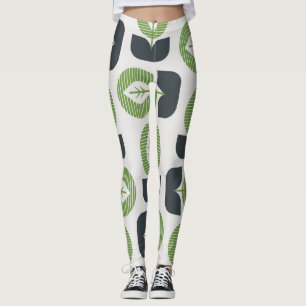 Leggings Hojas abstractas retro: estilo vintage sin foco