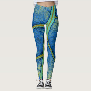 Leggings Hojas azules de estilo