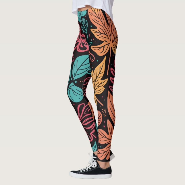 Leggings Hojas caprichosas grandes (Izquierda)