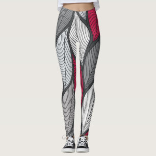 Leggings Hojas coloridas: patrón sin costuras dibujado a ma