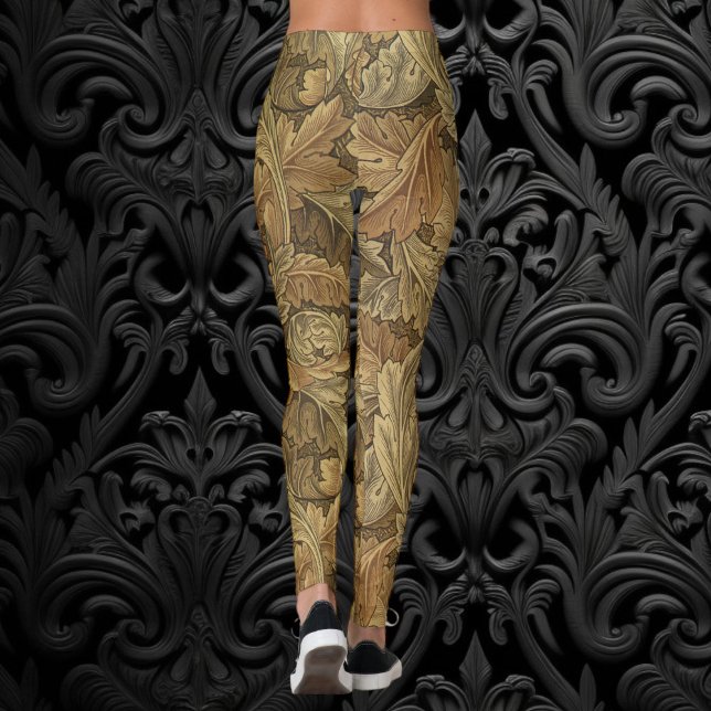 Leggings Hojas de Acanthus por William Morris, textil antig (Acanthus Leaves by William Morris, Antique Textile Leggings)