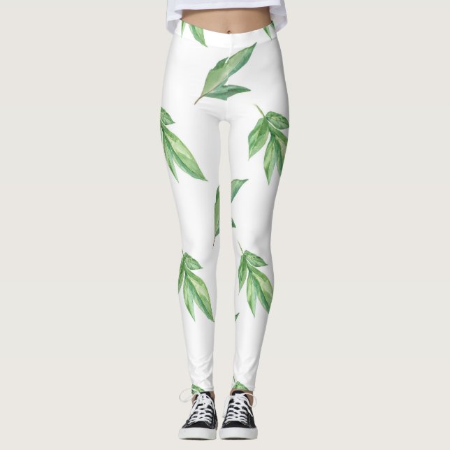 Leggings hojas de acuarela (Anverso)