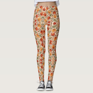 Leggings Hojas de Arce Bellotas Salvia Día de Acción de Gra