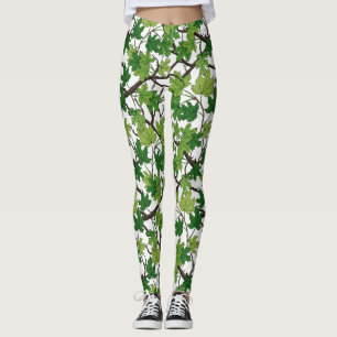 Leggings Hojas de arce sobre blanco