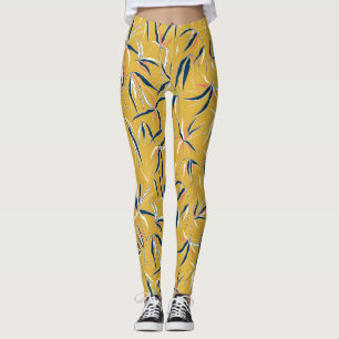 Leggings Hojas de bambú: patrón de cosecha de cosecha