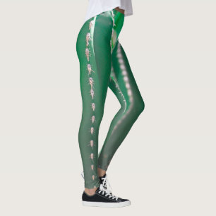 Leggings Hojas de cactus verdes en tonos pastel