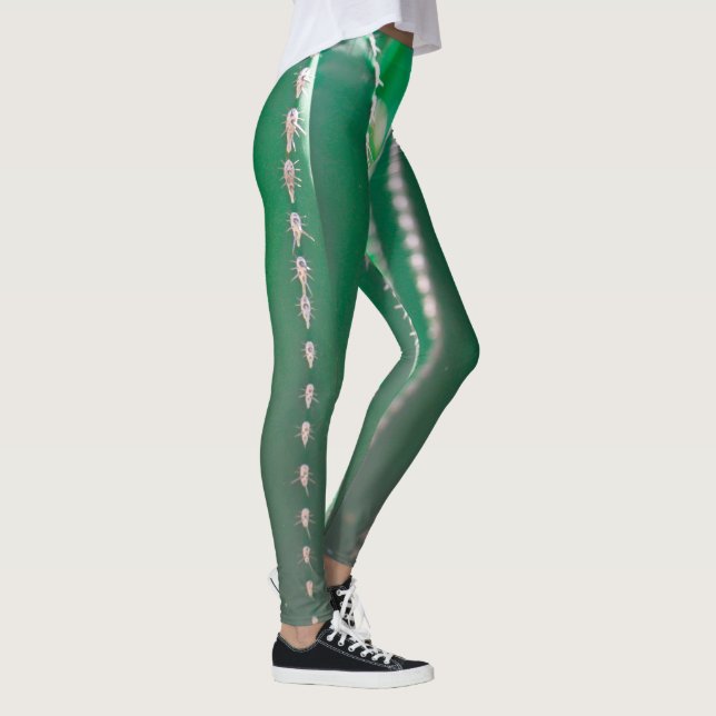 Leggings Hojas de cactus verdes en tonos pastel (Derecha)
