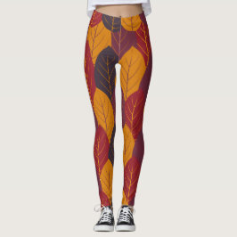 Leggings Hojas de caída multicolor