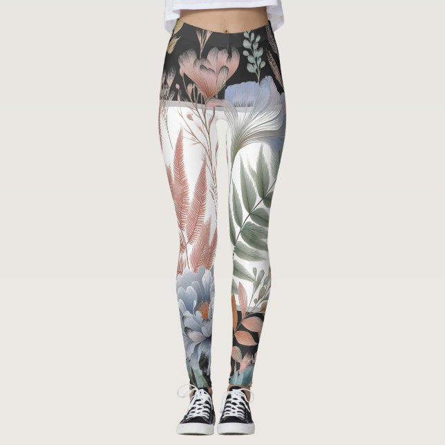 Leggings hojas de helecho piml artístico pastel (Anverso)