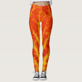 Leggings Hojas de lápiz rojo y amarillo #10