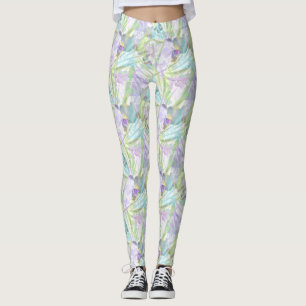Leggings Hojas de orquídea y palmera, tropicales